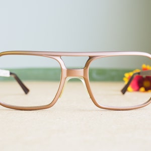 Gafas de aviador vintage de los años 70 de Zyloware, todas con marco de metal, nuevas, de stock antiguo, en tonos bronce, ligeras, fabricadas en EE. UU.