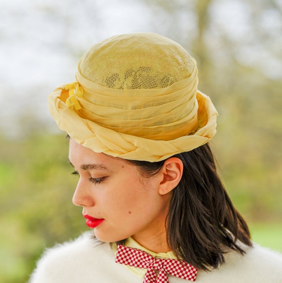 Vintage Breton Hat, Women Bowler Hat, 1950s-60s H… - image 4