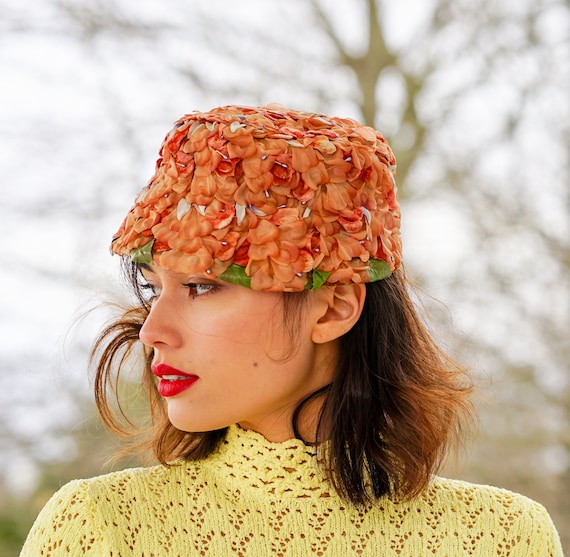 Vintage Floral Bucket Hat, Cloche Hat, Vintage Ha… - image 2