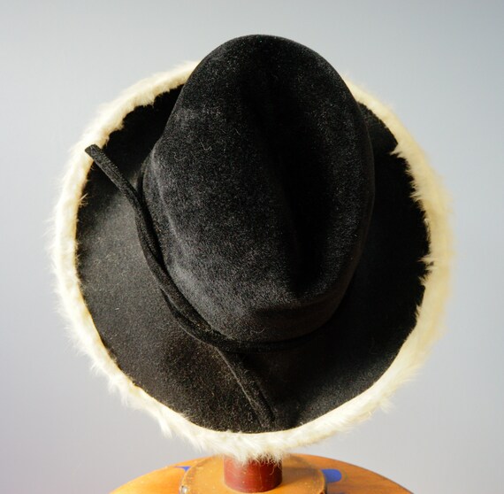 Vintage Fur Felted Wool Fedora Hat, Winter Fur Ha… - image 10
