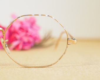 Vintage Eyeglasses 1960s Octagon Shape Gold Tone Made in USA 12k