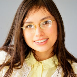 Vintage Eyeglasses 1920s/Spectacles/Cat eye shape eyeglass/hipster/glasses/frames By shuron Made In USA
