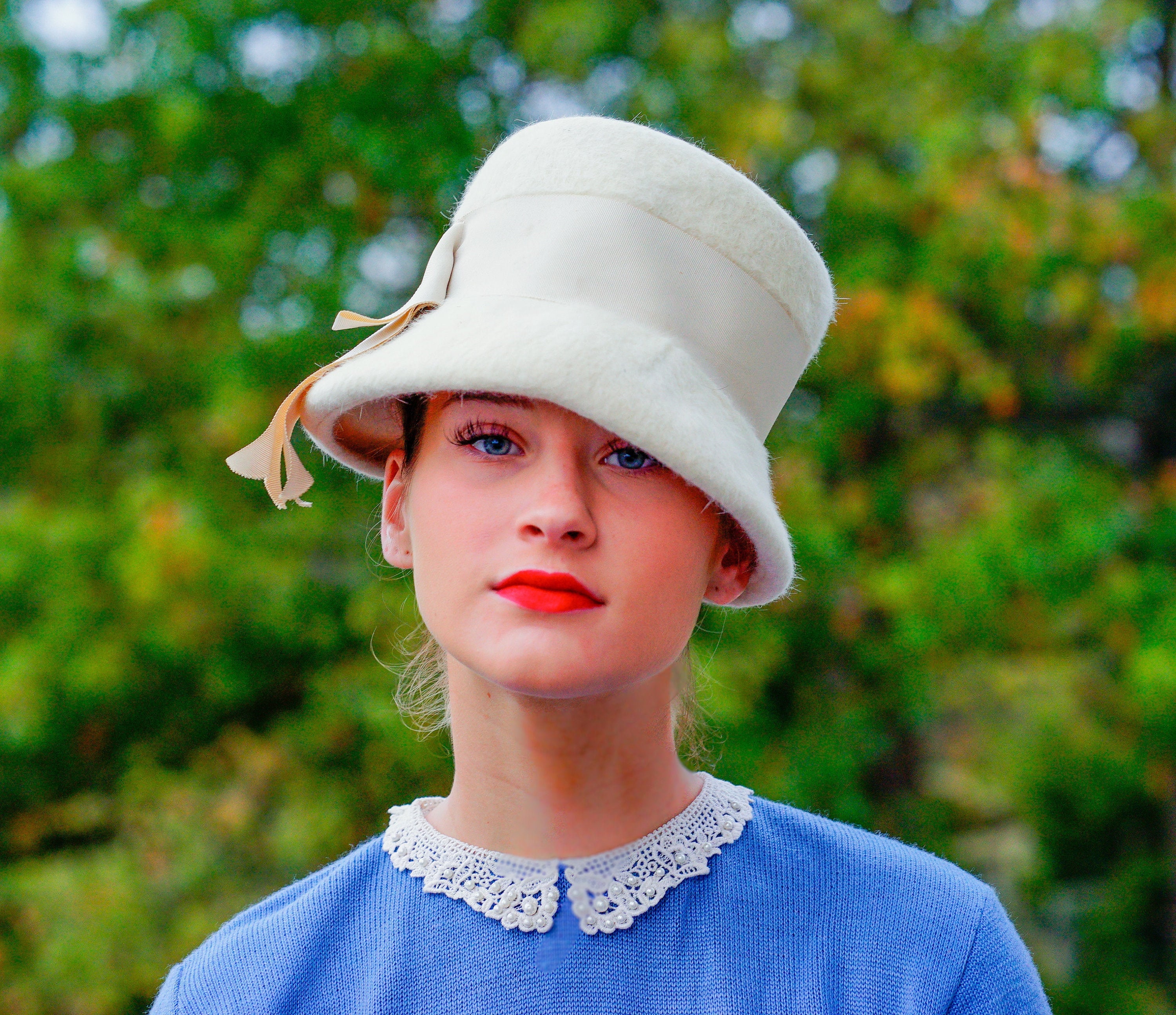 Vintage Fur Felt Bucket Hat, Vintage Cloche Hat, 1950s-60s Hat