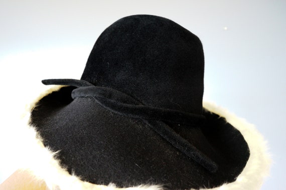 Vintage Fur Felted Wool Fedora Hat, Winter Fur Ha… - image 8