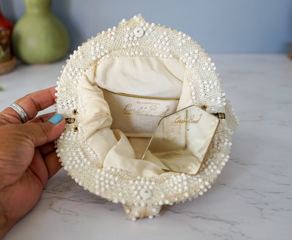 Vintage Lumered Corde Bead wristlet Purse/ Candy … - image 9