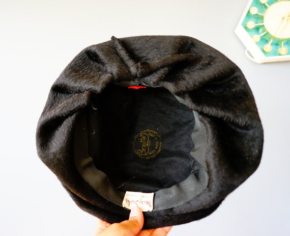 Vintage Black Faux Fur Beret Hat, Vintage Tam Hat… - image 10