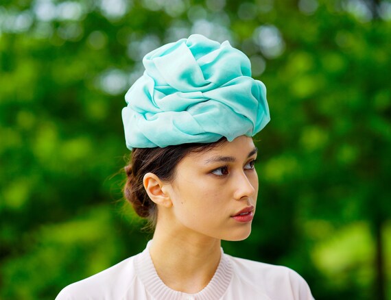 Vintage Christian Dior Turban Hat, 1960s Dior Hat,