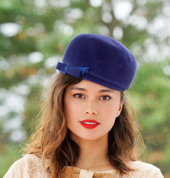 Vintage Fur Felt Pillbox Hat, 1950s-60s Hat, Vintage Hat  display picture 2