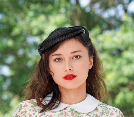 Vintage Straw Half Hat, Vintage Hat, 1950s Hat, W… - image 2