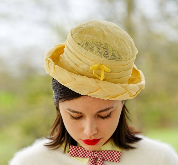 Vintage Breton Hat, Women Bowler Hat, 1950s-60s H… - image 3