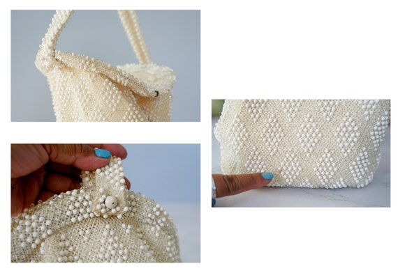 Vintage Lumered Corde Bead wristlet Purse/ Candy … - image 10