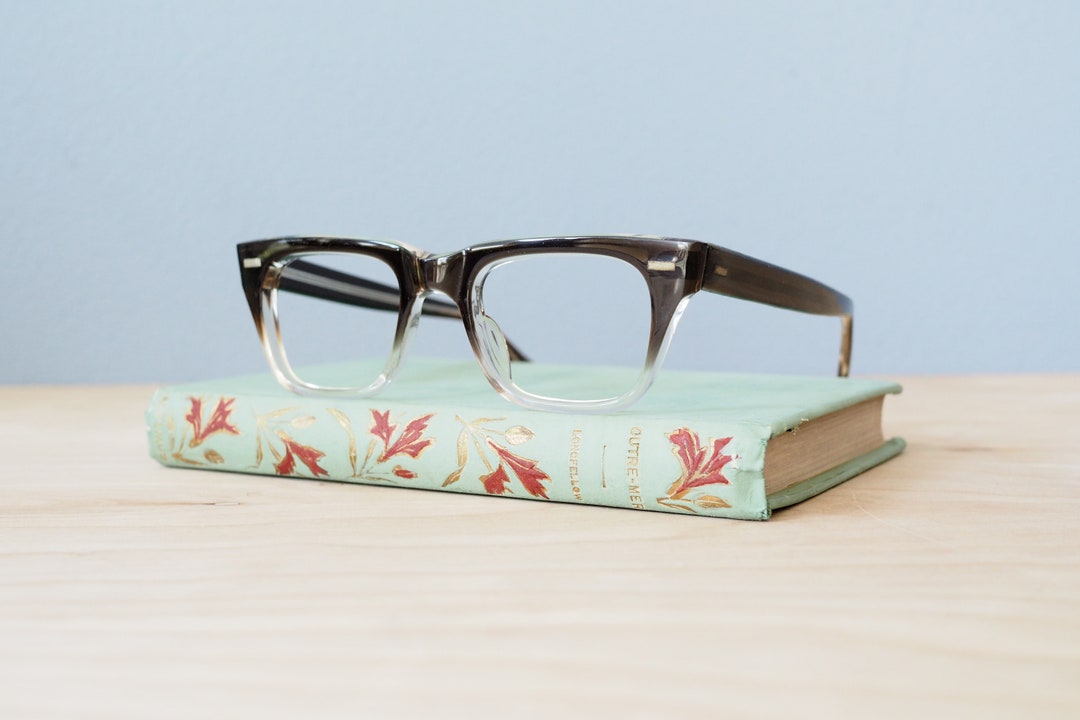 Vintage Eyeglasses 1960s Frames Made in USA Two Tone Brown and Etsy