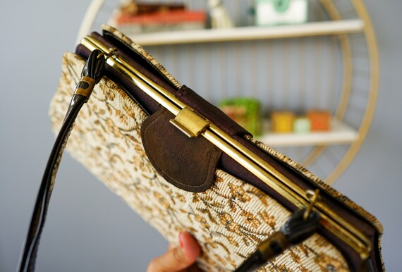 Vintage Reversible Tapestry Purse/ Three Way Hand… - image 10