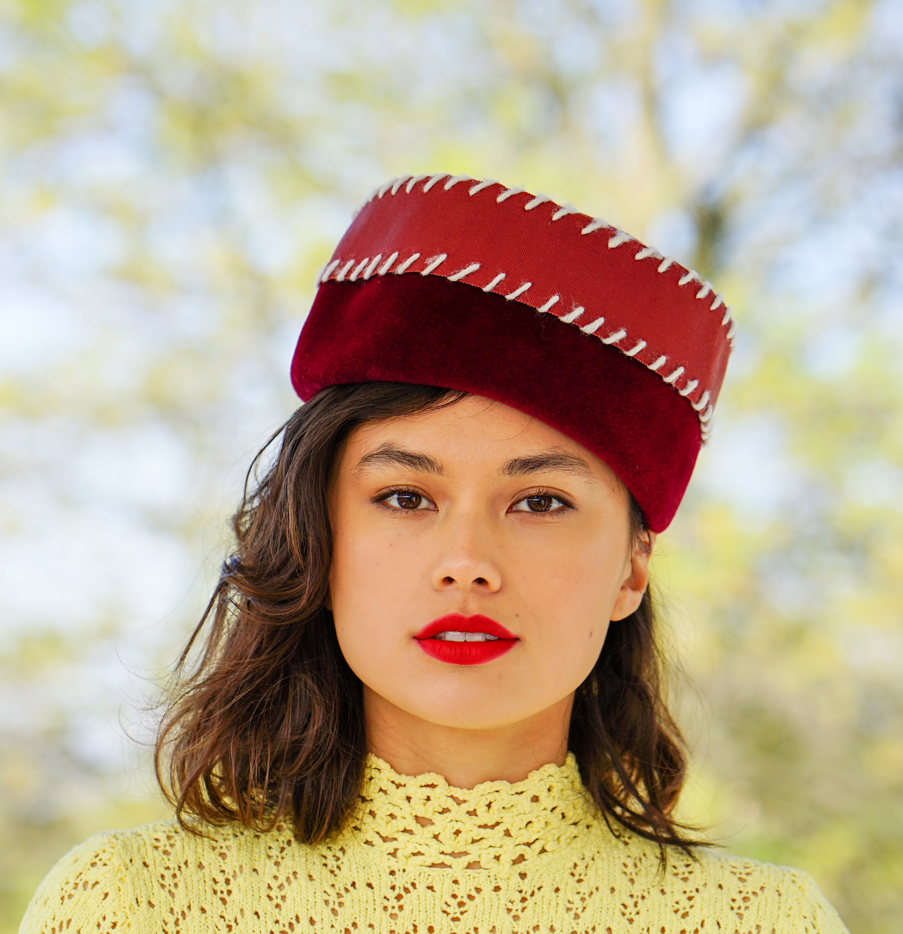 ヴィンテージファーフェルトピルボックスハット、1950年代～60年代