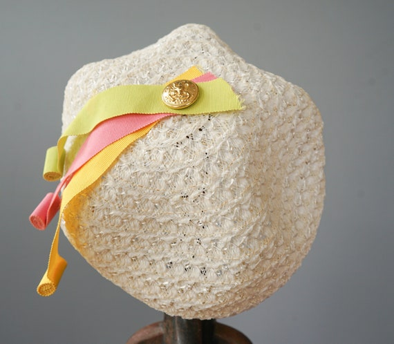 Vintage Straw Half Hat, Vintage Hat, 1950s-60s Ha… - image 9