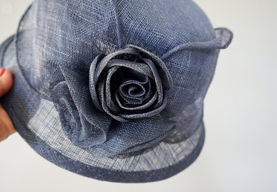 Vintage Straw Floral Bucket Hat, Vintage Church H… - image 10