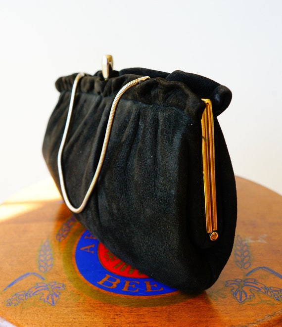 Vintage Suede Leather Purse/ Vintage Clutch/ 1950… - image 5