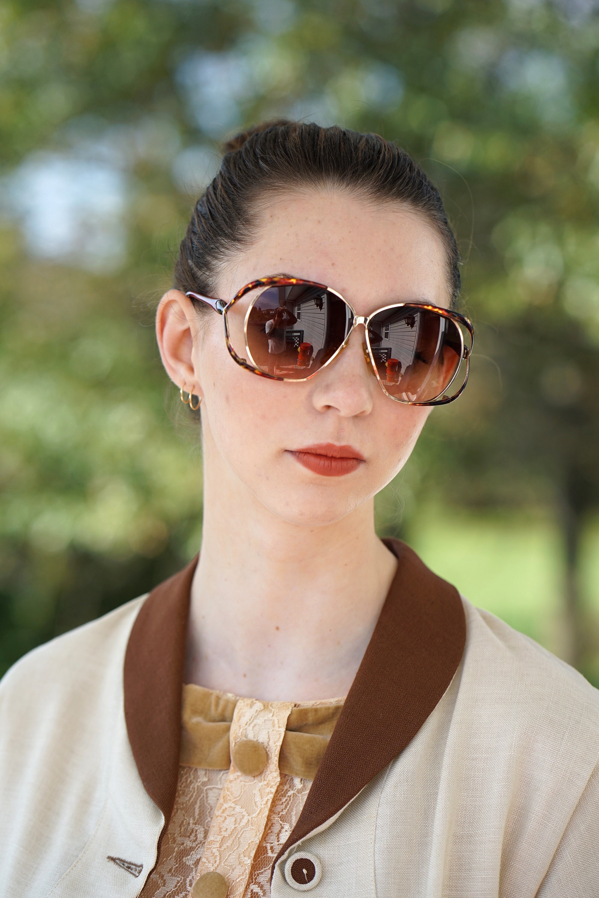 ​Vintage 1970s Tura France Oversized Butterfly Sunglasses Brown Ombre Cutout Vintage Sunglasses Butterfly Design by Tura Sunglasses 1970s  main image 2