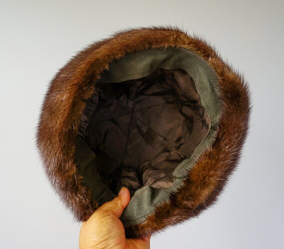 Vintage Fur Cossack Hat, Pillbox Hat, 1950s-60s H… - image 10
