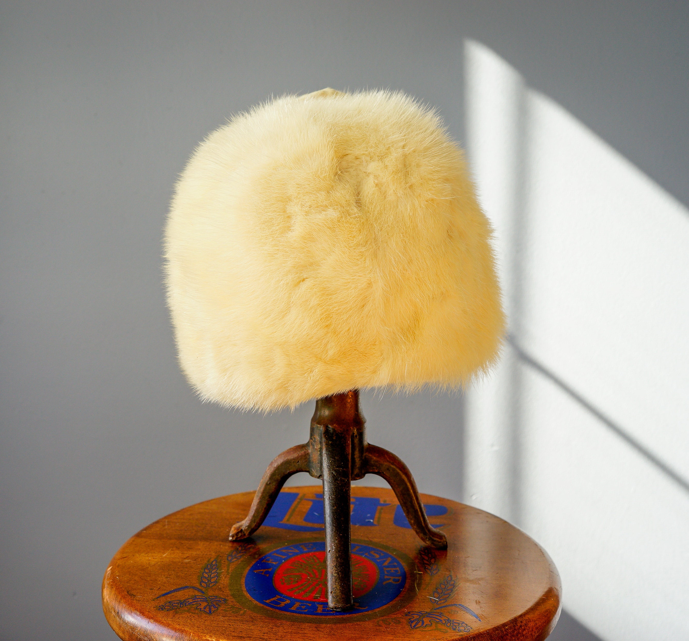 Vintage Rabbit Fur Cossack Hat, Cloche Hat, Vintage Fur 