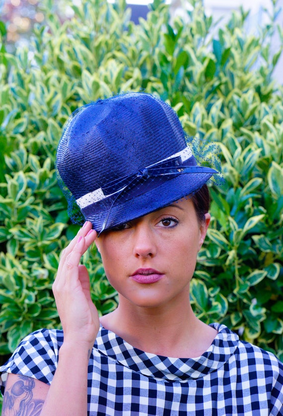 Vintage Straw Pillbox Hat, Vintage Hat, Womens Hat, Vintage  display picture 3