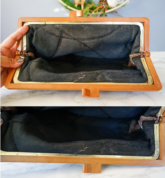 Vintage Patchwork Leather Clutch/ 1970s Bag/ Vint… - image 10