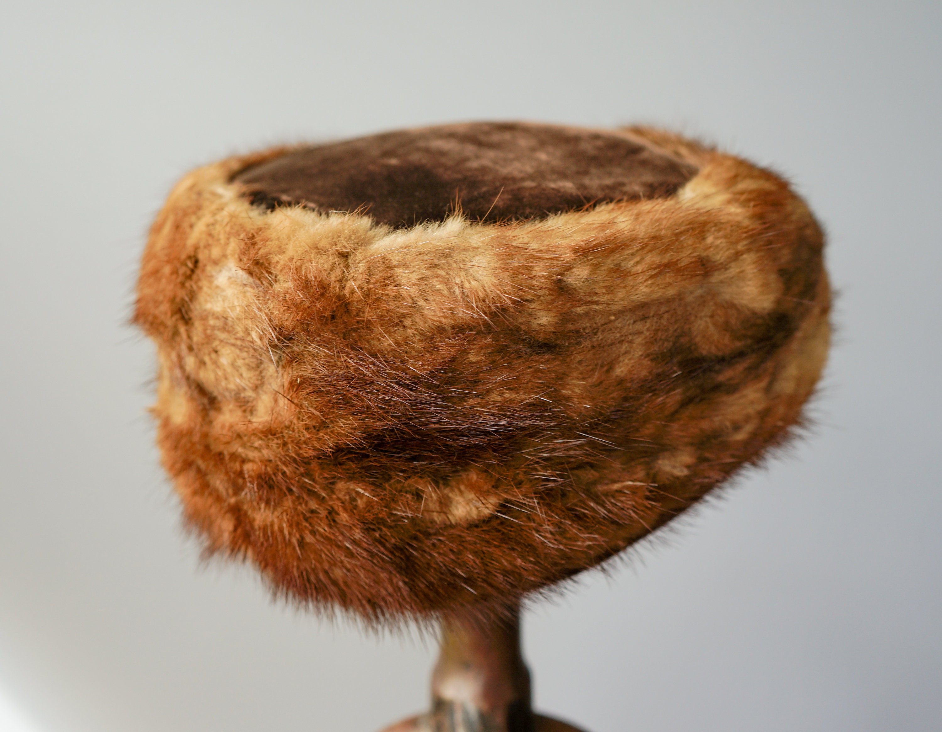 Vintage Fur Cossack Hat, Pillbox Hat, 1950s-60s Hat, Vintage  display picture 1