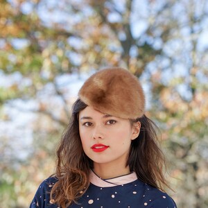 Vintage Fur Half Hat, Vintage Hat, 1950s Hat, Vintage Women  display picture 3