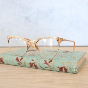 Vintage Cateye Eyeglasses 1960s glasses/ Frames/ Eyeglasses/ Hipster/   Made In USA 12k Gold filled rockabilly pinup