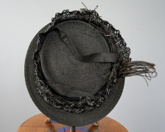 Antique Edwardian Straw Feather Hat/ 1900s-1910s … - image 9