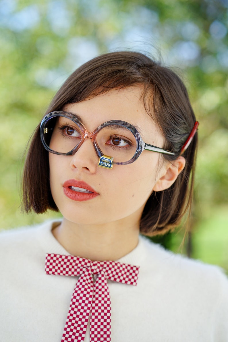 Vintage eyeglasses 1970s oversized Frames Made In Italy BY Lozza Beene New Old Stock Multicolor Tone