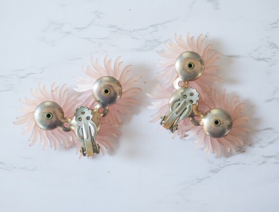 Vintage Soft Plastic Floral Earrings/ 1950s-60s E… - image 8