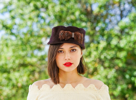 Vintage Wool Felt Bucket Hat With 