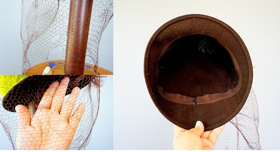 Vintage 1940s Suitor Hat with Feather, 1940s Hat,… - image 10