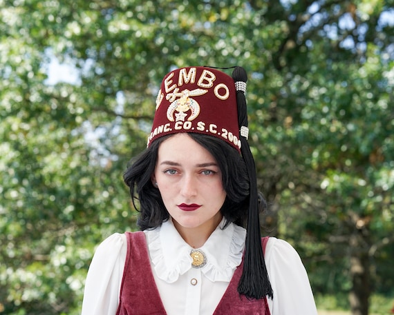 Vintage Men Jeweled Wool FEZ Hat With Case Zembo Shriners Masonic Lancaster PA Hat Fraternity Freemasonry Ceremonial Hat Moroccan Hat Etsy Ireland