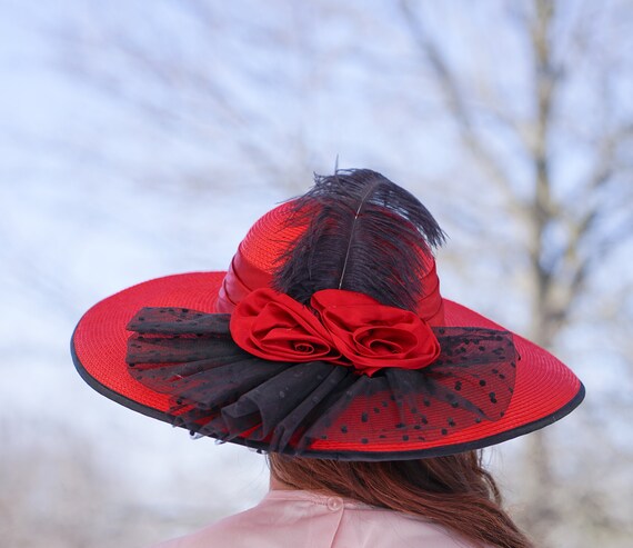 Vintage Kentucky Derby Straw Hat vintage USA union made SYLVIA st louis 6-7/8 kentucky derby  main image 4