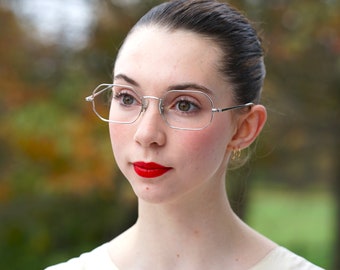 Vintage Shuron Eyeglasses 1930s/wire rim 1/10 12K Gold filled/ eyeglasses New Old Stock/silver tone/hipster
