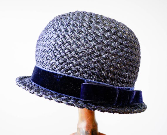 Vintage Straw Cloche Hat, Bubble Hat, 1960s Hat, … - image 6