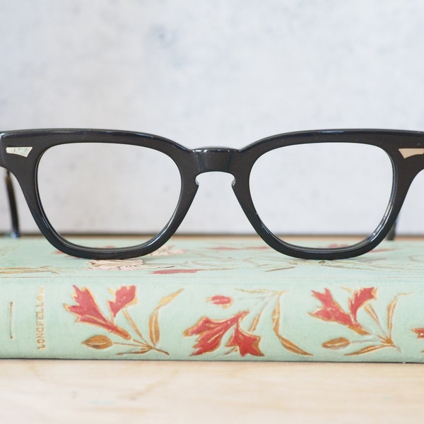 Vintage Eyeglasses 1950's By Artcraft  Made In USA New Old Stock ebony tone cable temples