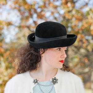 Velour Bowler Hat - Etsy display picture 2