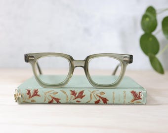 Vintage AO American Optical Safety Glasses - Grey Plastic Shields