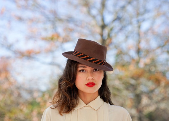 Vintage Wool Pork Pie Hat, Vintage Fedora Hat, 19… - image 1