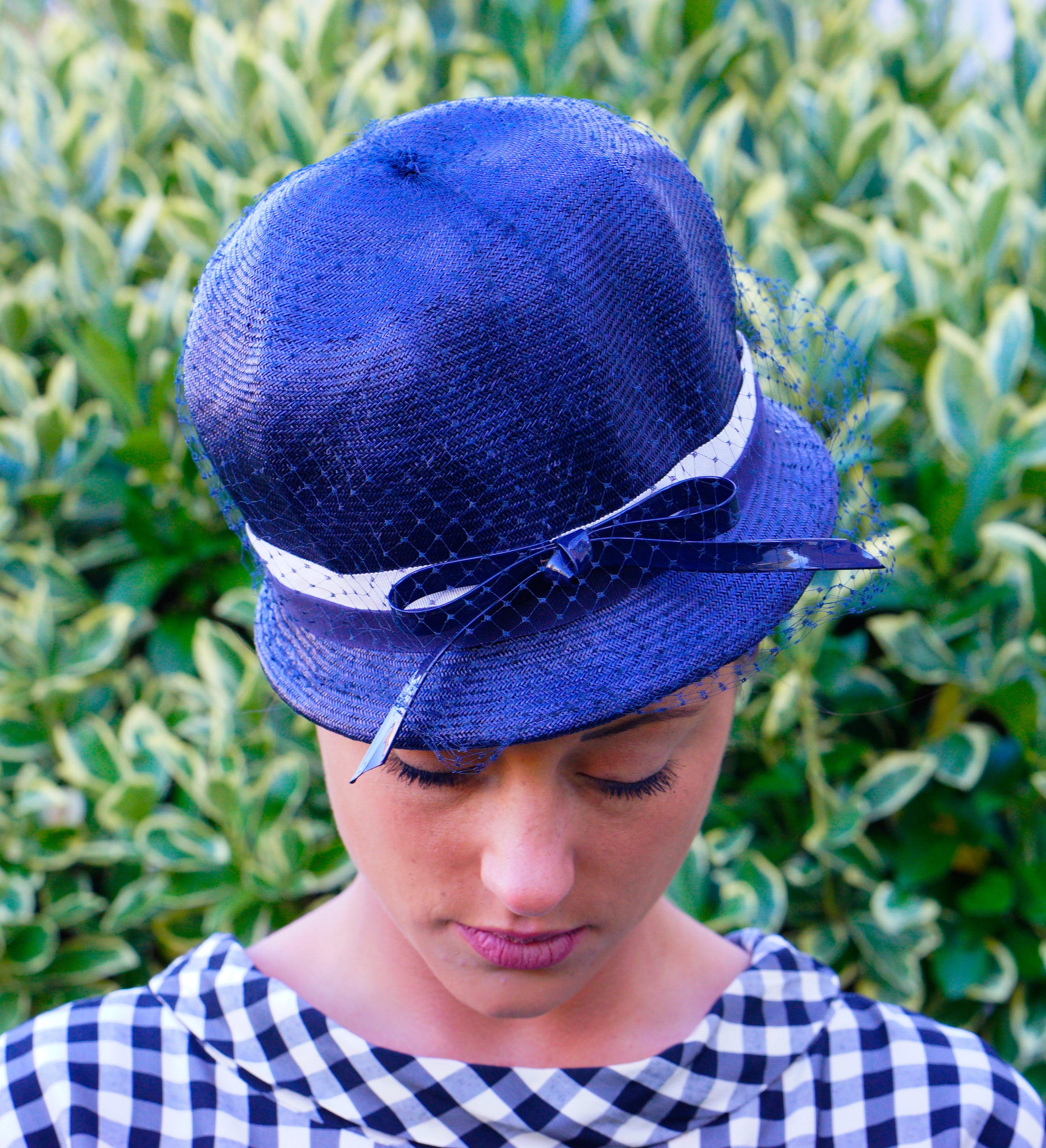Pillbox Hat Vintage 50s B Forman Sons Womens Blue Fitted Beaded Chic Size 6-5/8 il_fullxfull.1908450439_lymn.jpg main image 2