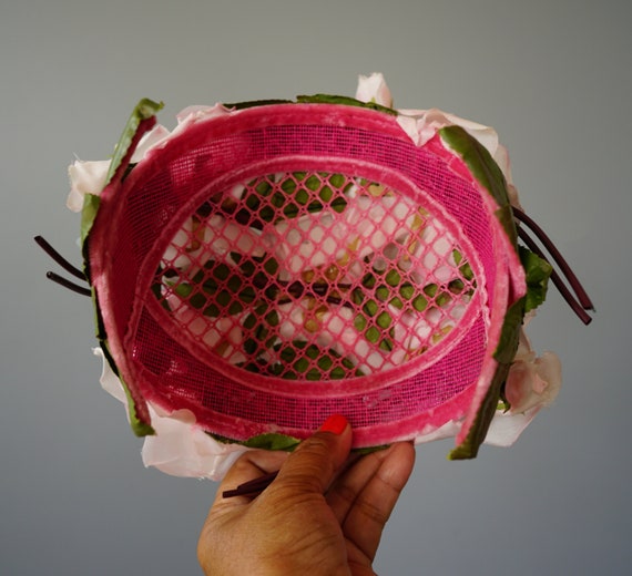Vintage Floral Half Hat, 1950s Hat, Vintage Hat, … - image 10