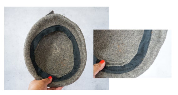 Vintage Wool Felt Half Hat, Bucket Hat, 1950s-60s… - image 10