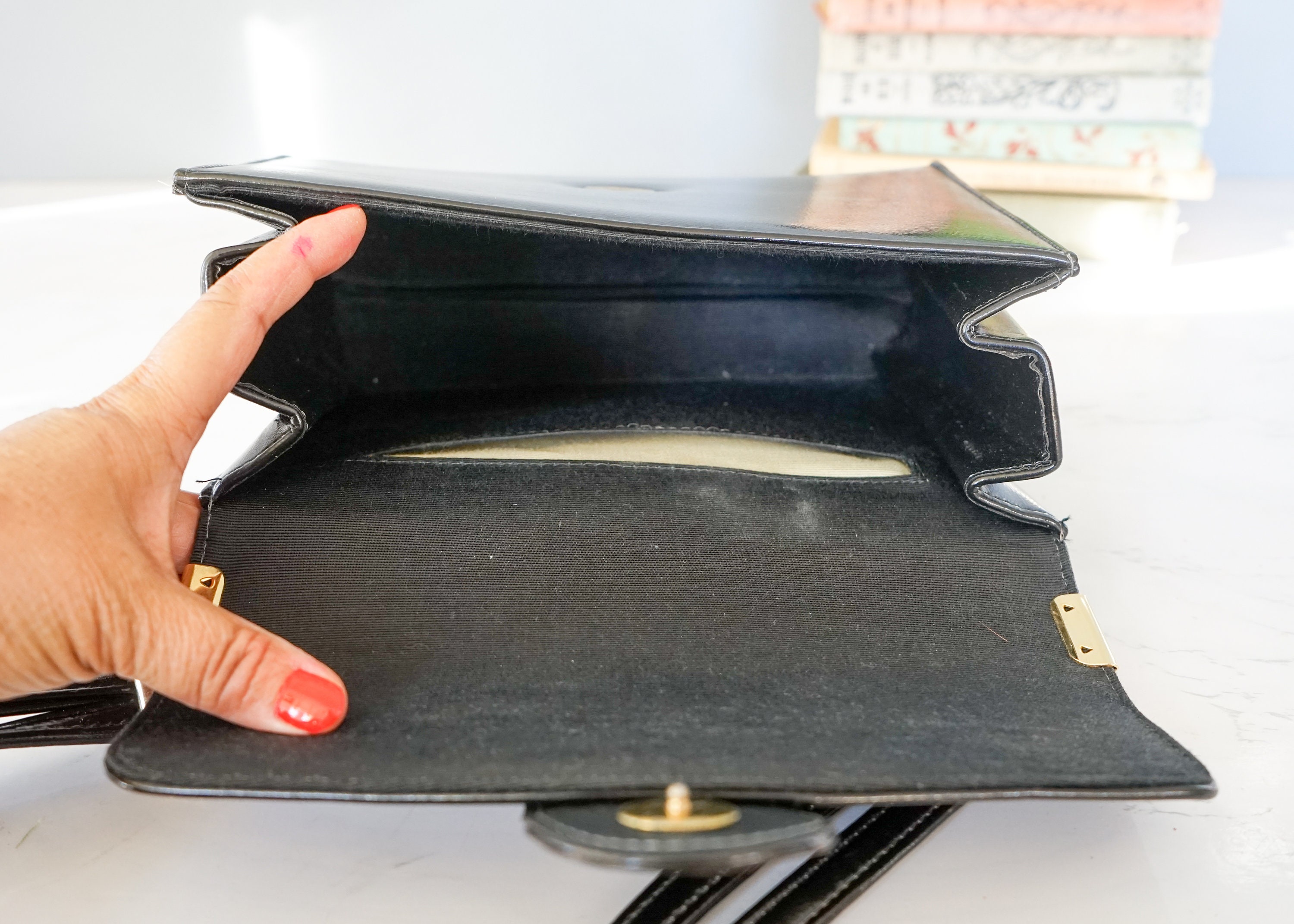 Damen Umhängetasche Aus Leder - Vintage Retro Clutch Mit Schulterriemen | Kleine Geldbörse Für Alltag