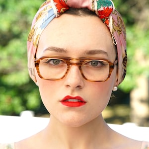 Vintage Eyeglasses 1970s Made In Hong Kong New Old Stock Multicolor brown/ Retro MCM Eyeglasses/ Preppy Eyeglasses