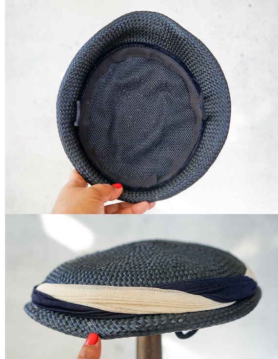 Vintage Straw Half Hat, Vintage Hat, 1950s Hat, W… - image 10