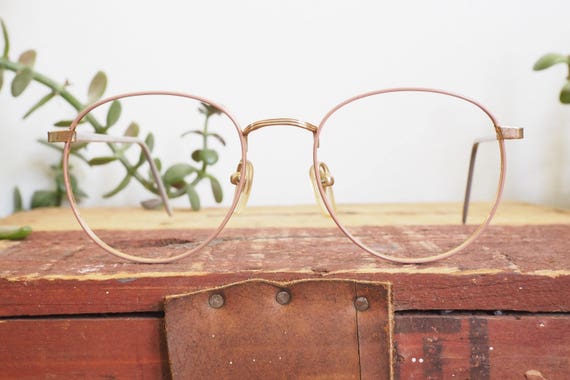 Vintage Eyeglass 1990's Wire Rim Pink Enamel New … - image 4