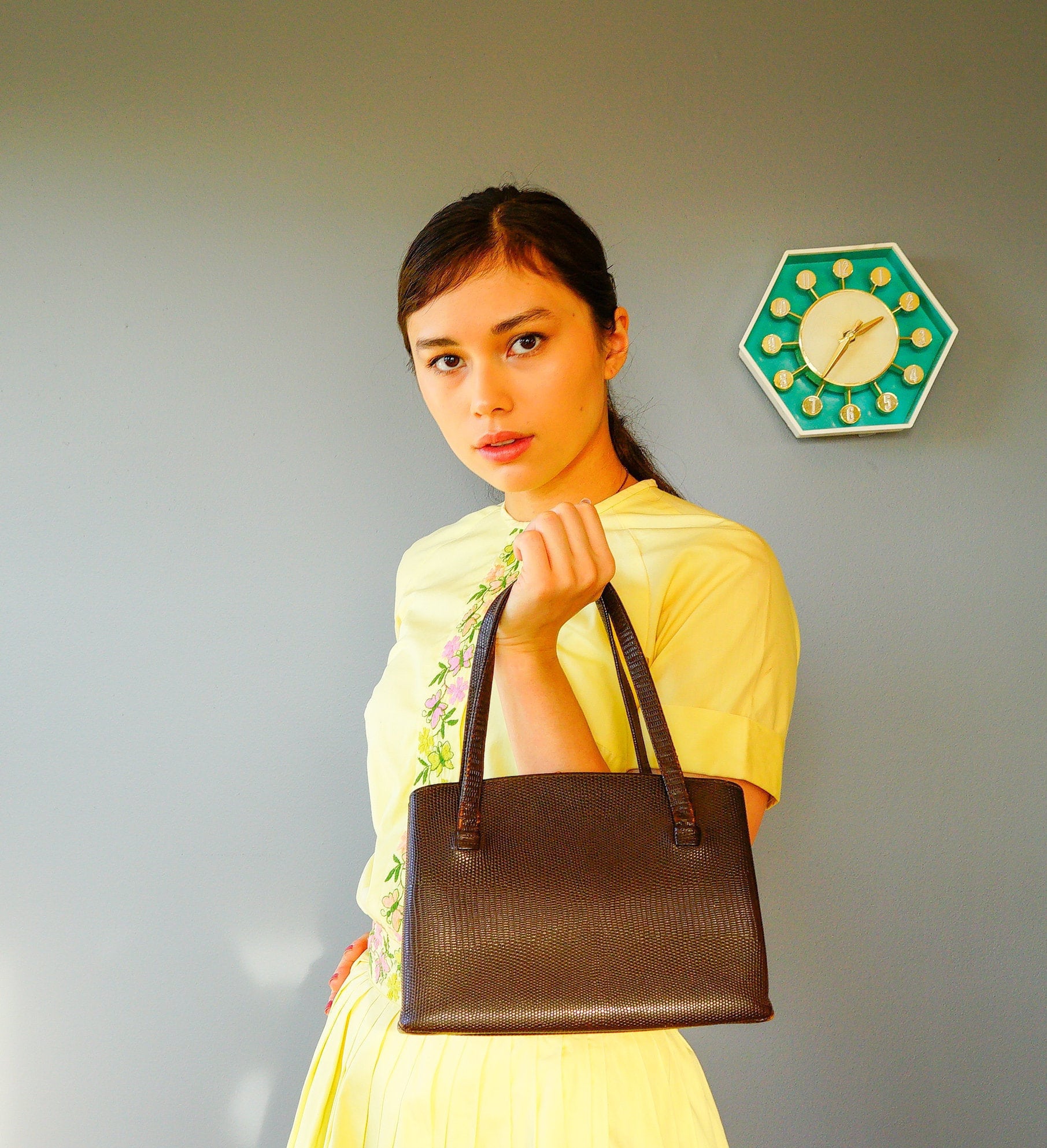 Vintage Faux Leather Frame Purse/ 1950s60s Purse/ Vintage Etsy